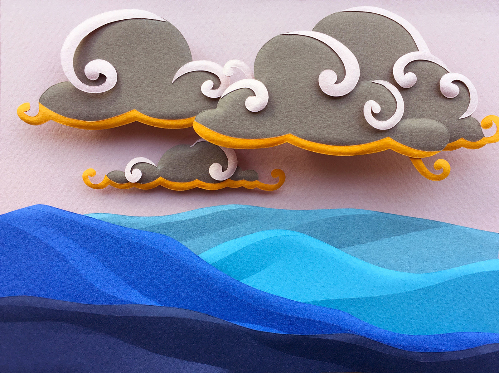 Pink Sky | original paper sculpture