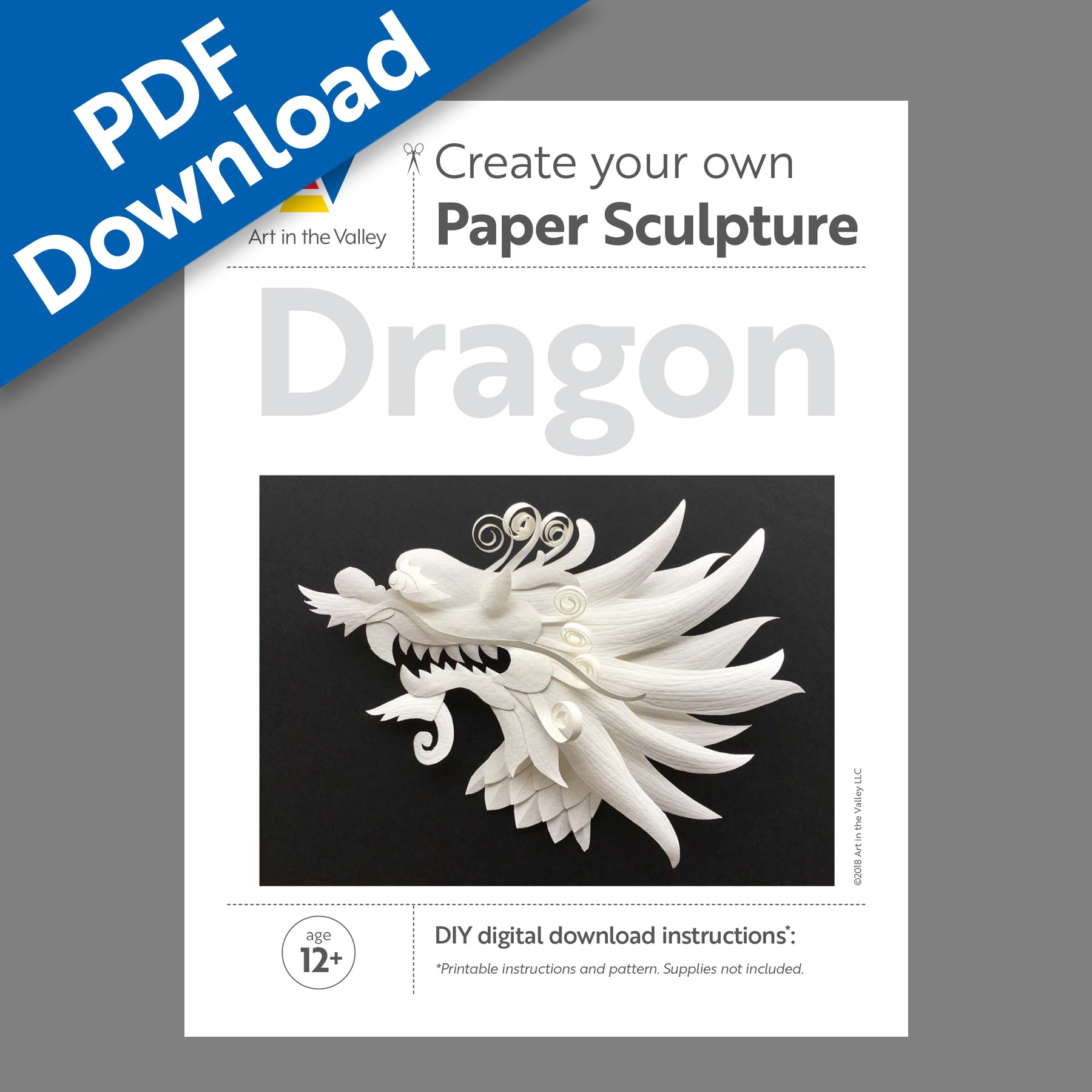 Digital Download: Create Your Own Paper Sculpture Dragon
