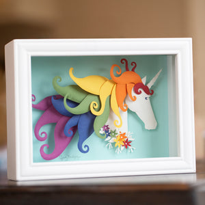 Custom Paper Sculpture Rainbow Unicorn - choose your colors!
